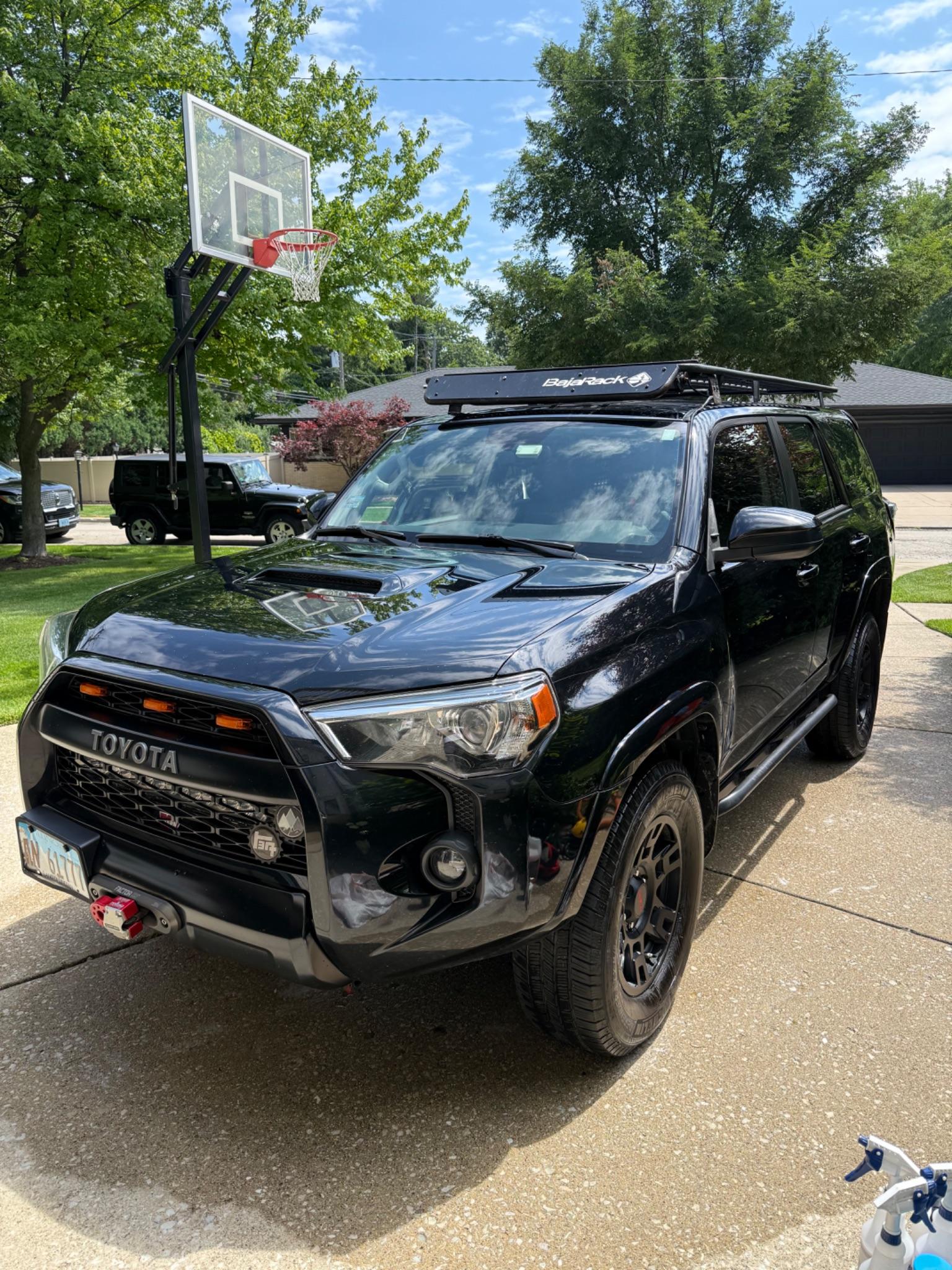 Black off-road SUV after mobile detailing